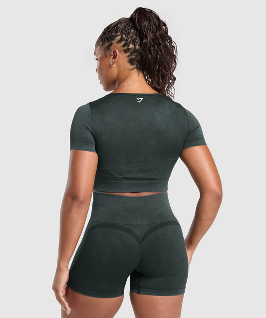 Gains Seamless Washed Crop Top - US 3124