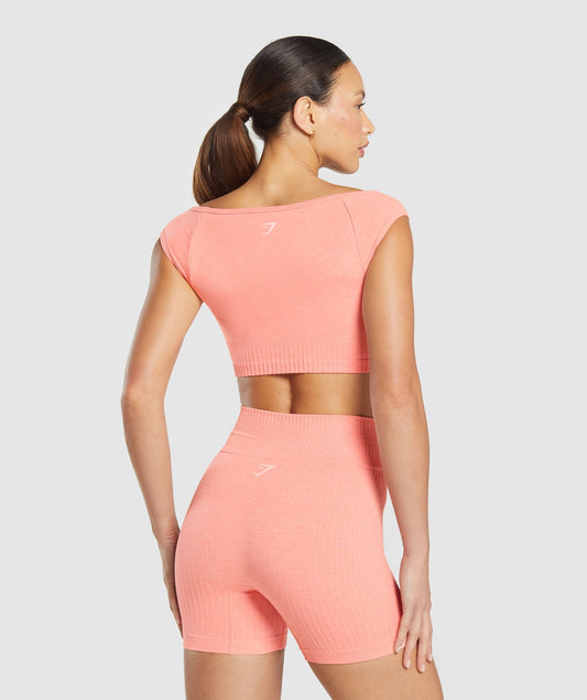 Luxe Seamless Boat Neck Crop Top - US 1058