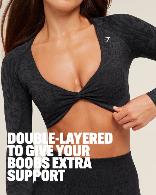 Adapt Animal X Whitney Long Sleeve Crop Top - US 6186