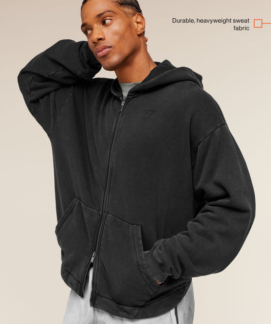 Conditioning Club Washed Zip Through Hoodie - US 2883