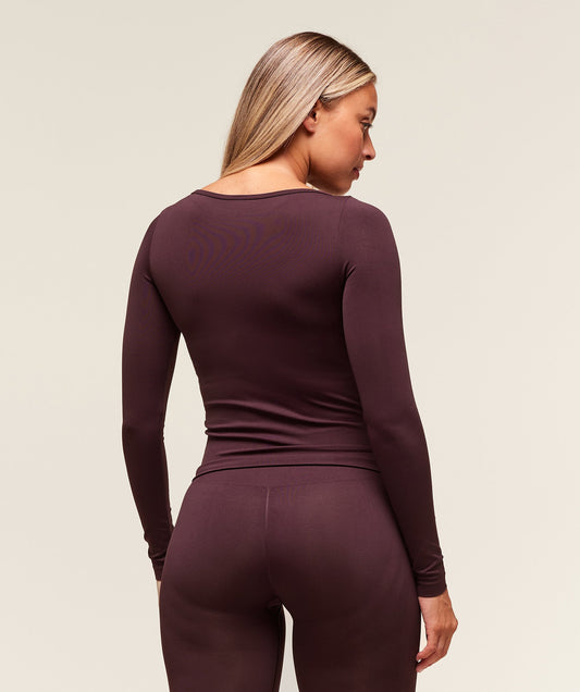 Everyday Seamless Wide Neck Long Sleeve Top - US 4947