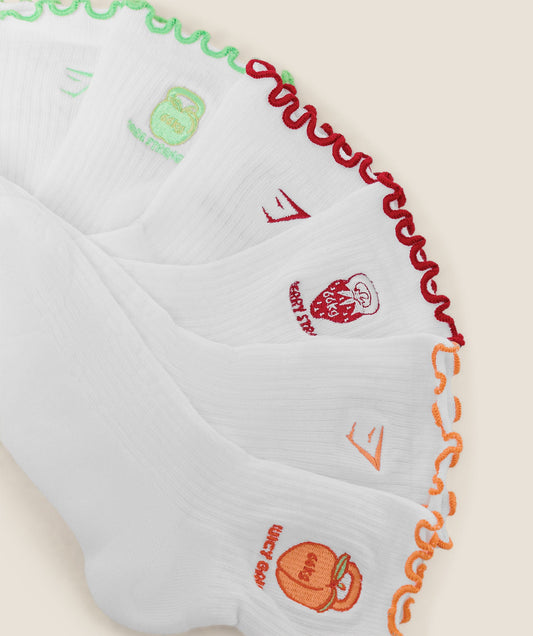 Fruity Graphic Midi Frill Socks 3pk - US 4495