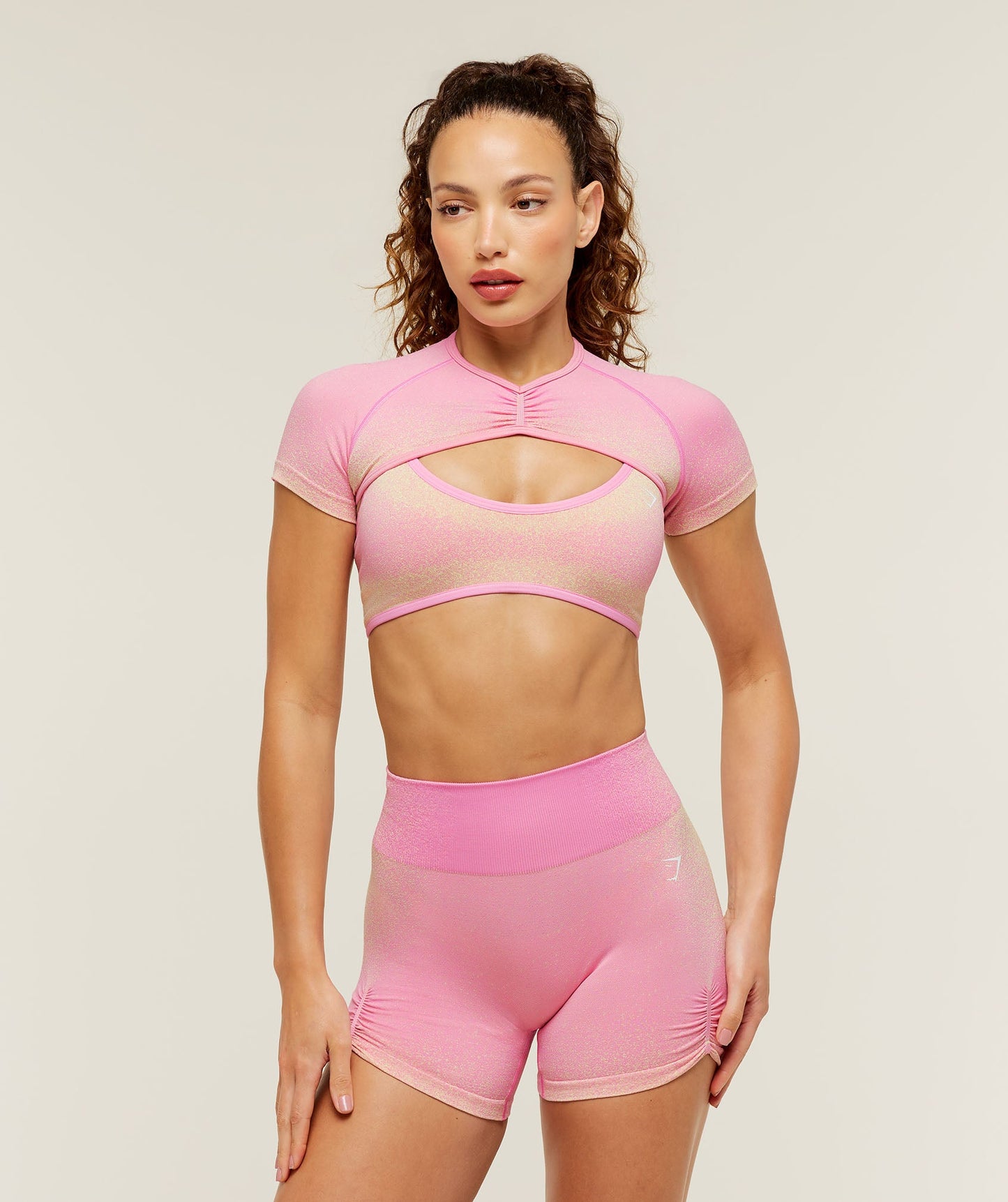 Blush Seamless Short Sleeve Shrug - US 1883
