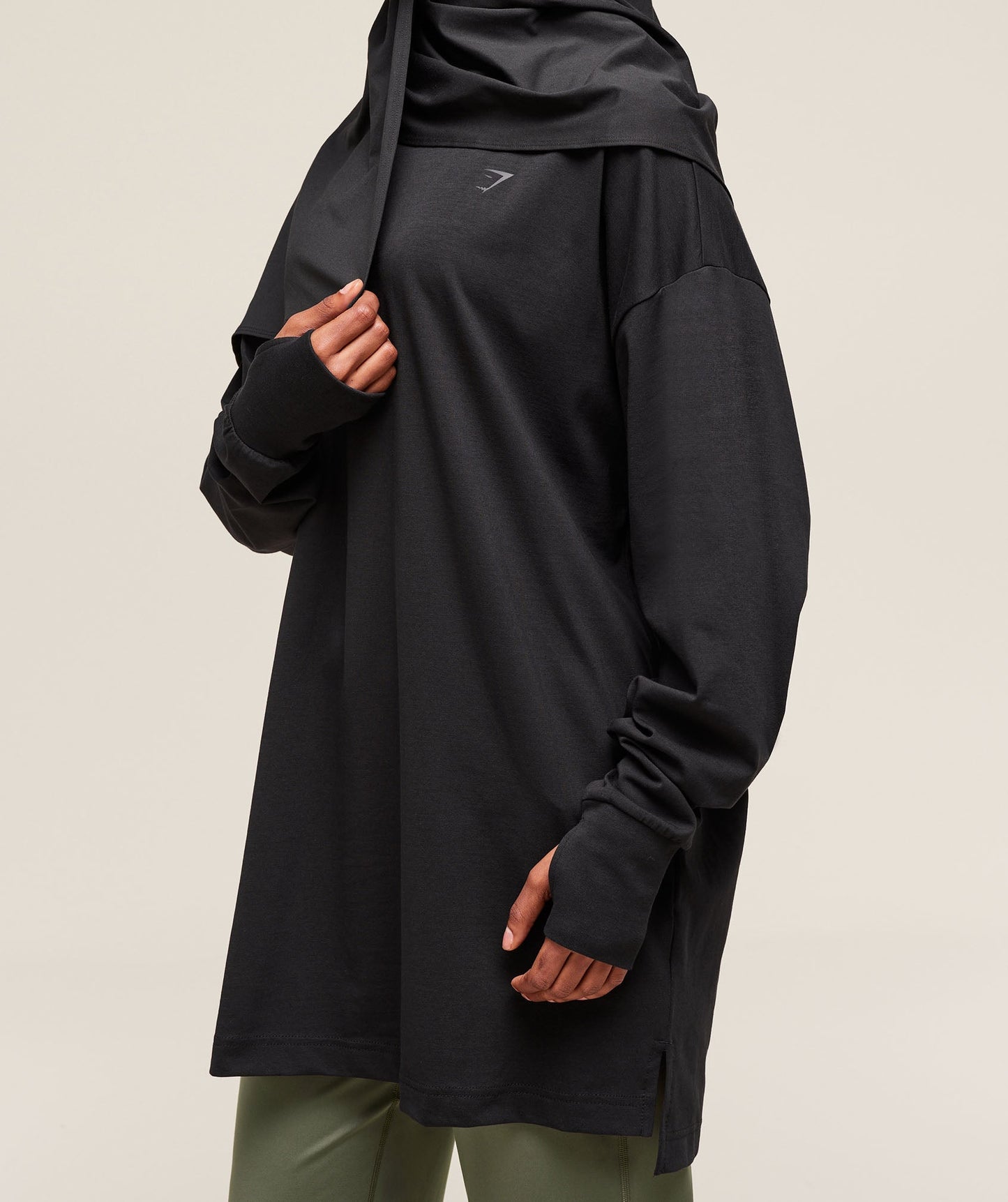 Covered Longline Cotton Long Sleeve Top - US 3839