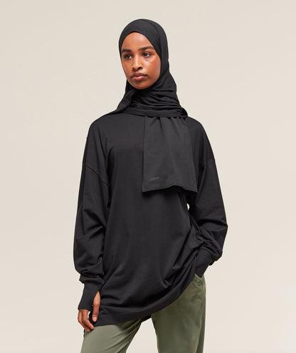 Covered Longline Cotton Long Sleeve Top - US 3839