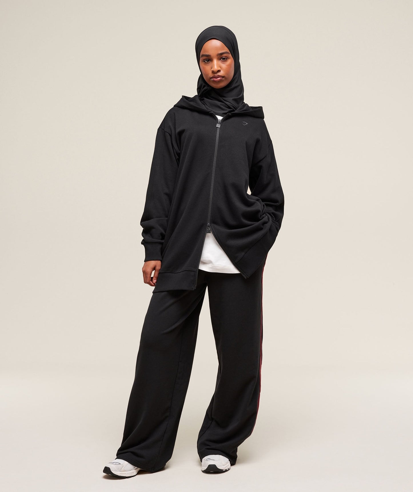 Covered Longline Zip Up Hoodie - US 7700
