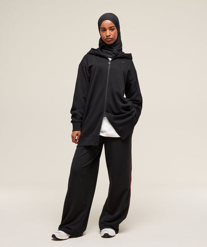 Covered Longline Zip Up Hoodie - US 7700