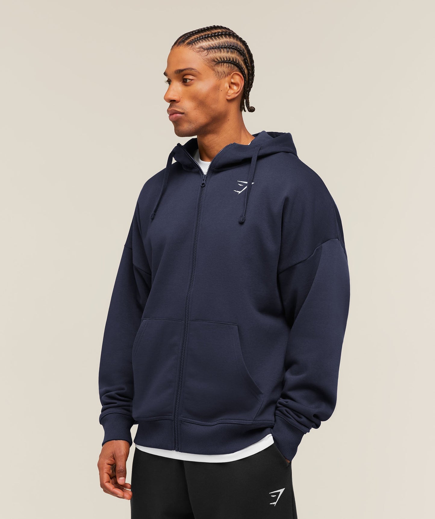 Crest Oversized Zip Up Hoodie - US 0627
