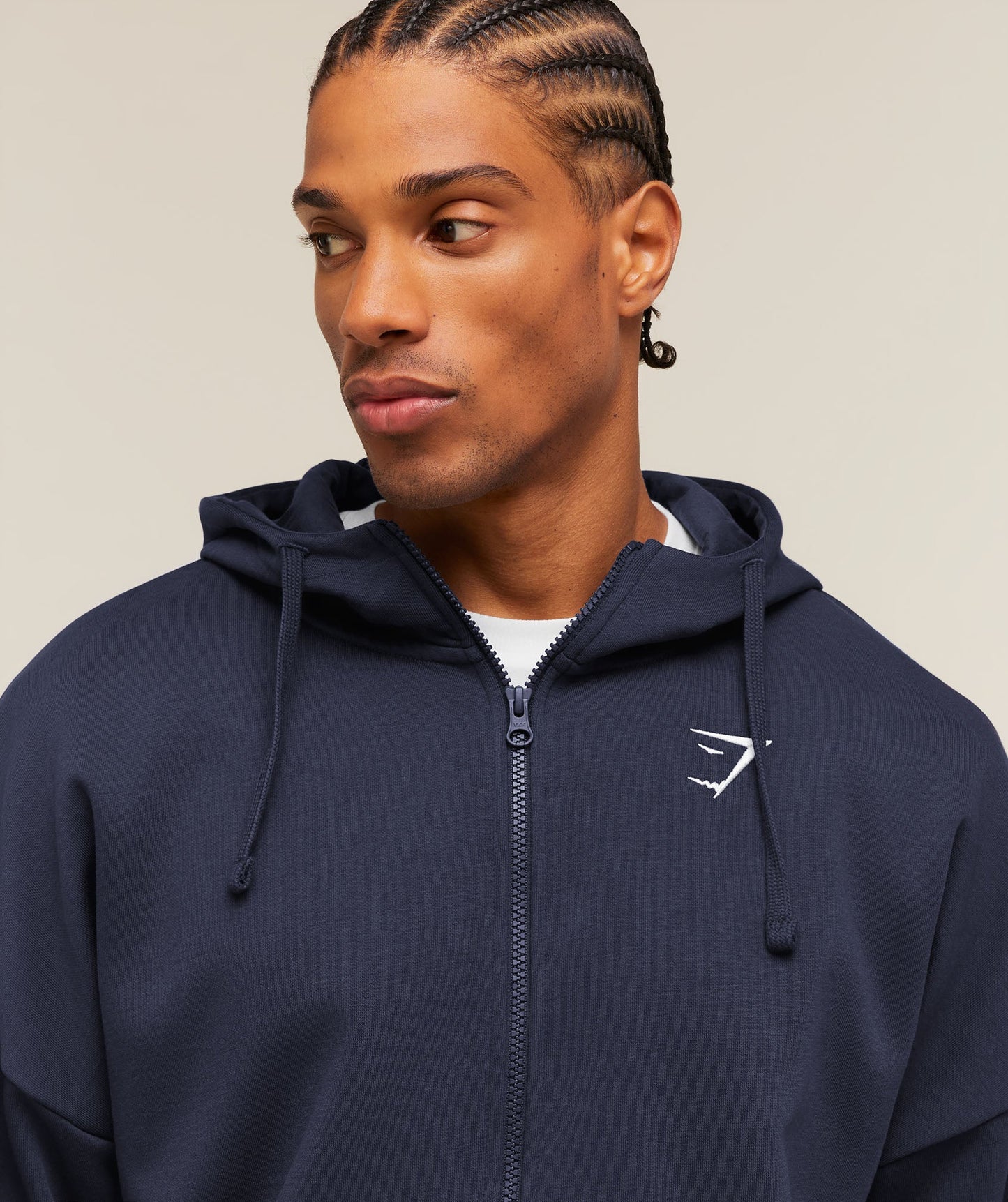 Crest Oversized Zip Up Hoodie - US 0627
