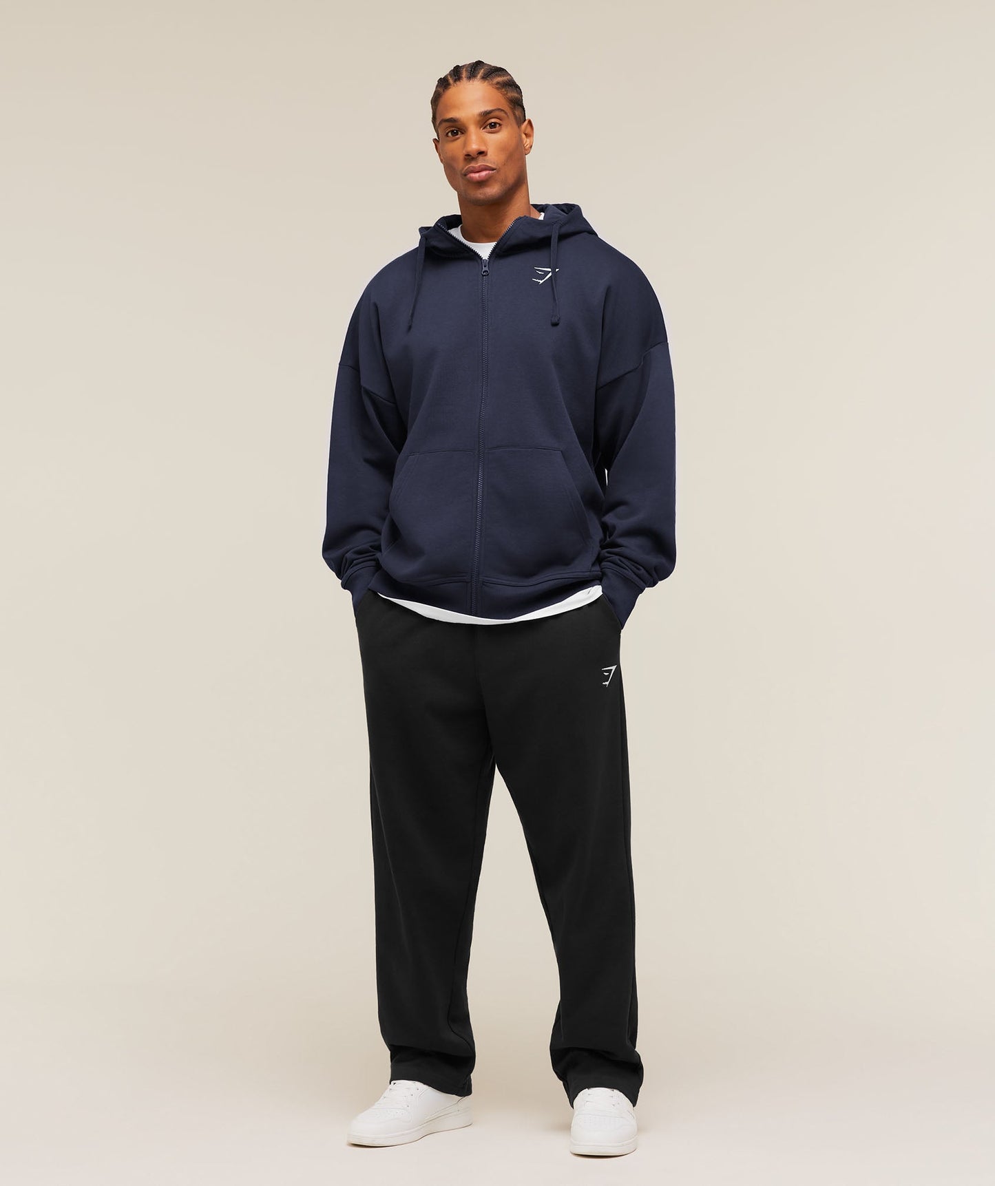 Crest Oversized Zip Up Hoodie - US 0627
