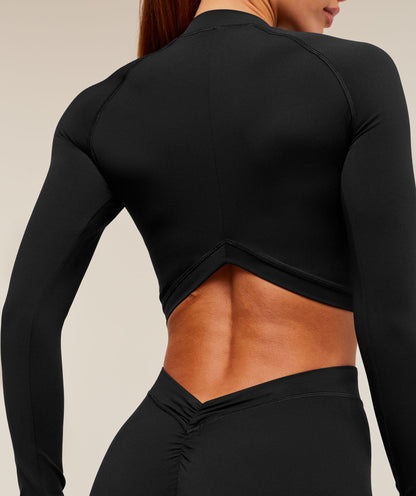 Dipped Long Sleeve 1/4 Zip Jacket - US 0372