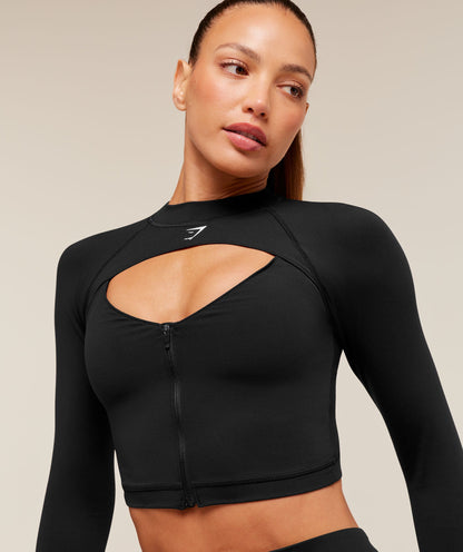 Dipped Long Sleeve 1/4 Zip Jacket - US 0372