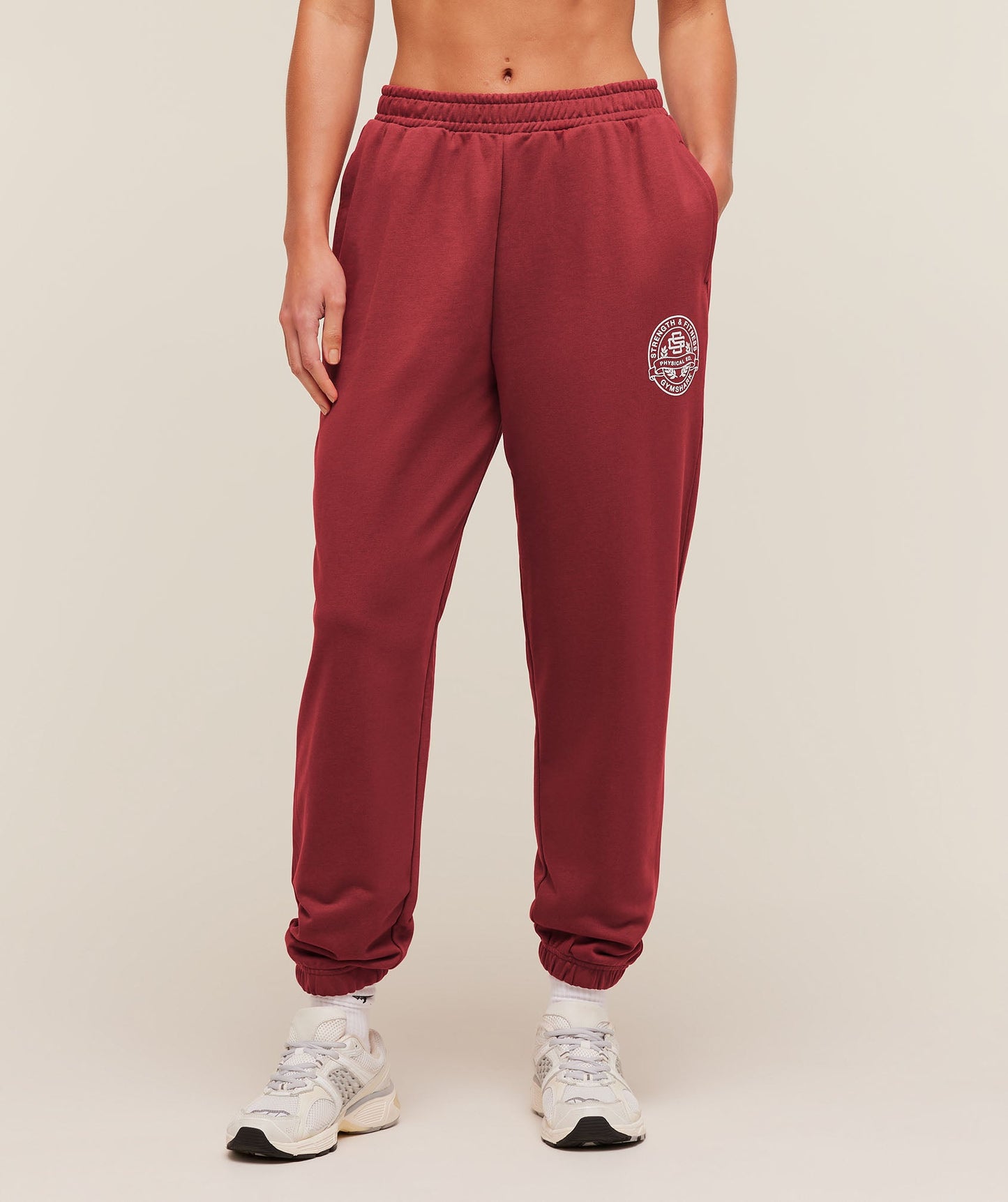 Strength and Fitness Crest Graphic Joggers - US 7752