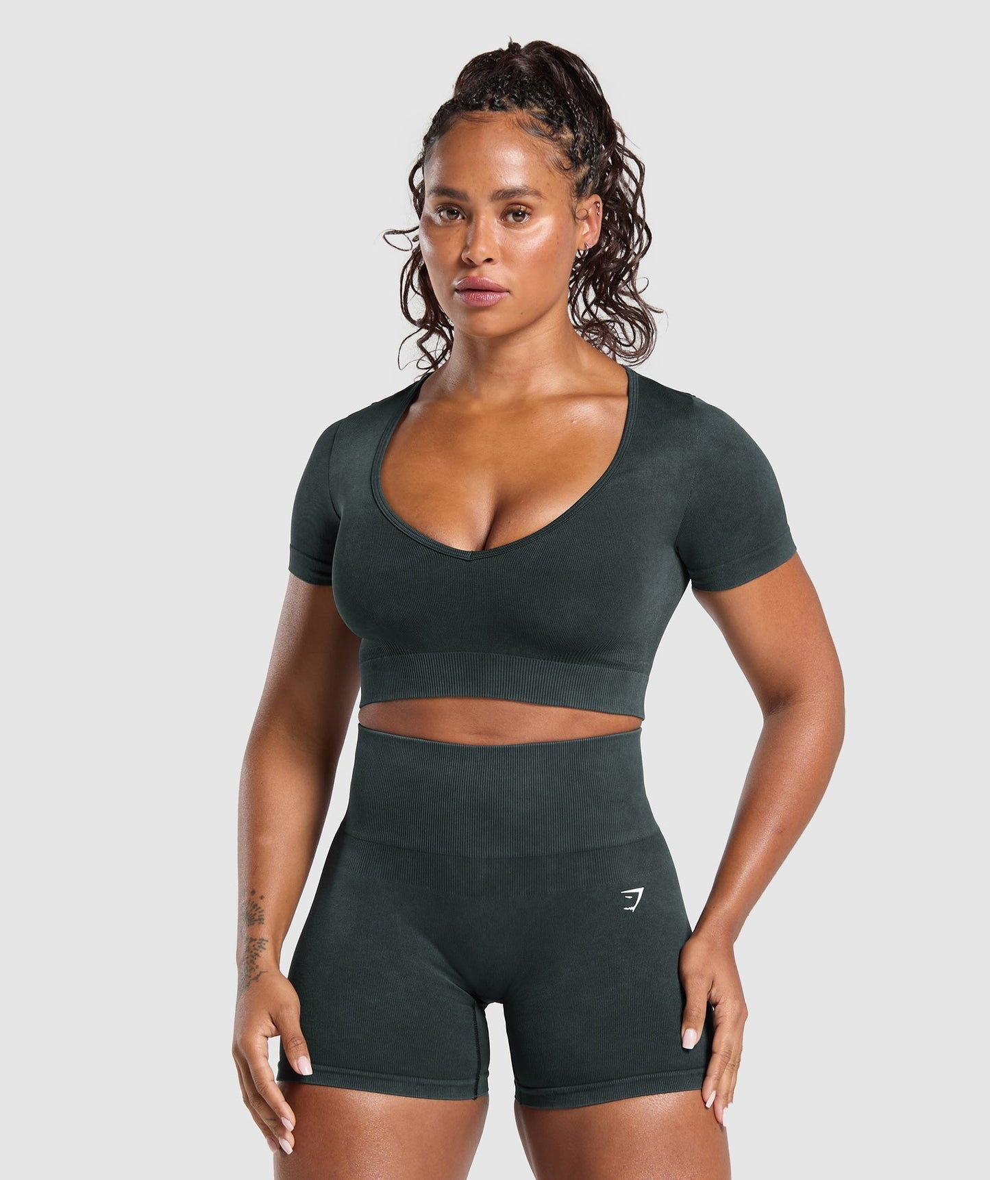 Gains Seamless Washed Crop Top - US 3124