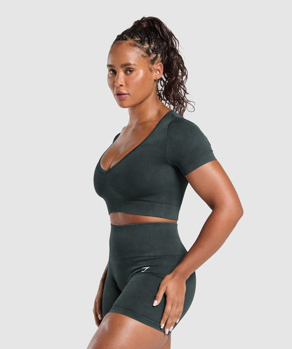 Gains Seamless Washed Crop Top - US 3124