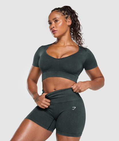 Gains Seamless Washed Crop Top - US 3124