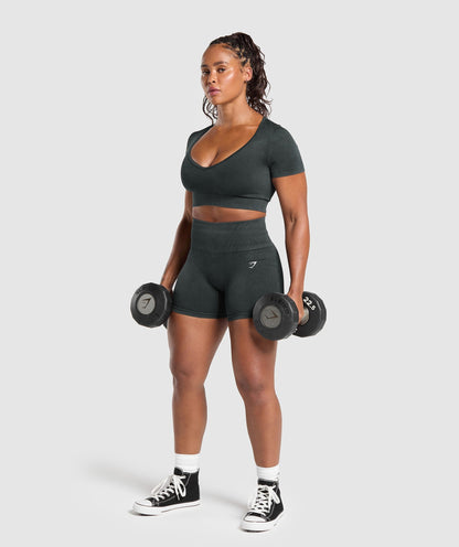 Gains Seamless Washed Crop Top - US 3124