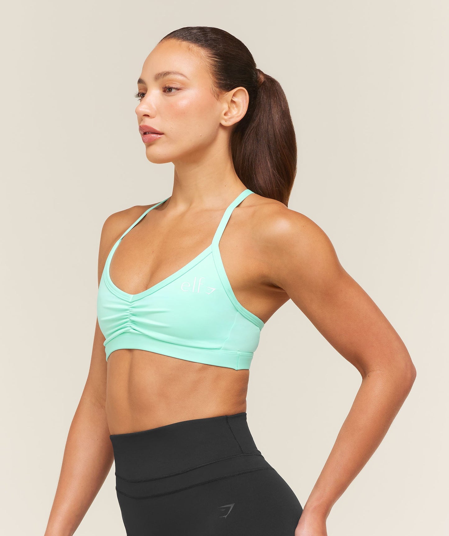 Light Support Ruche Strappy Back Bra - US 2370