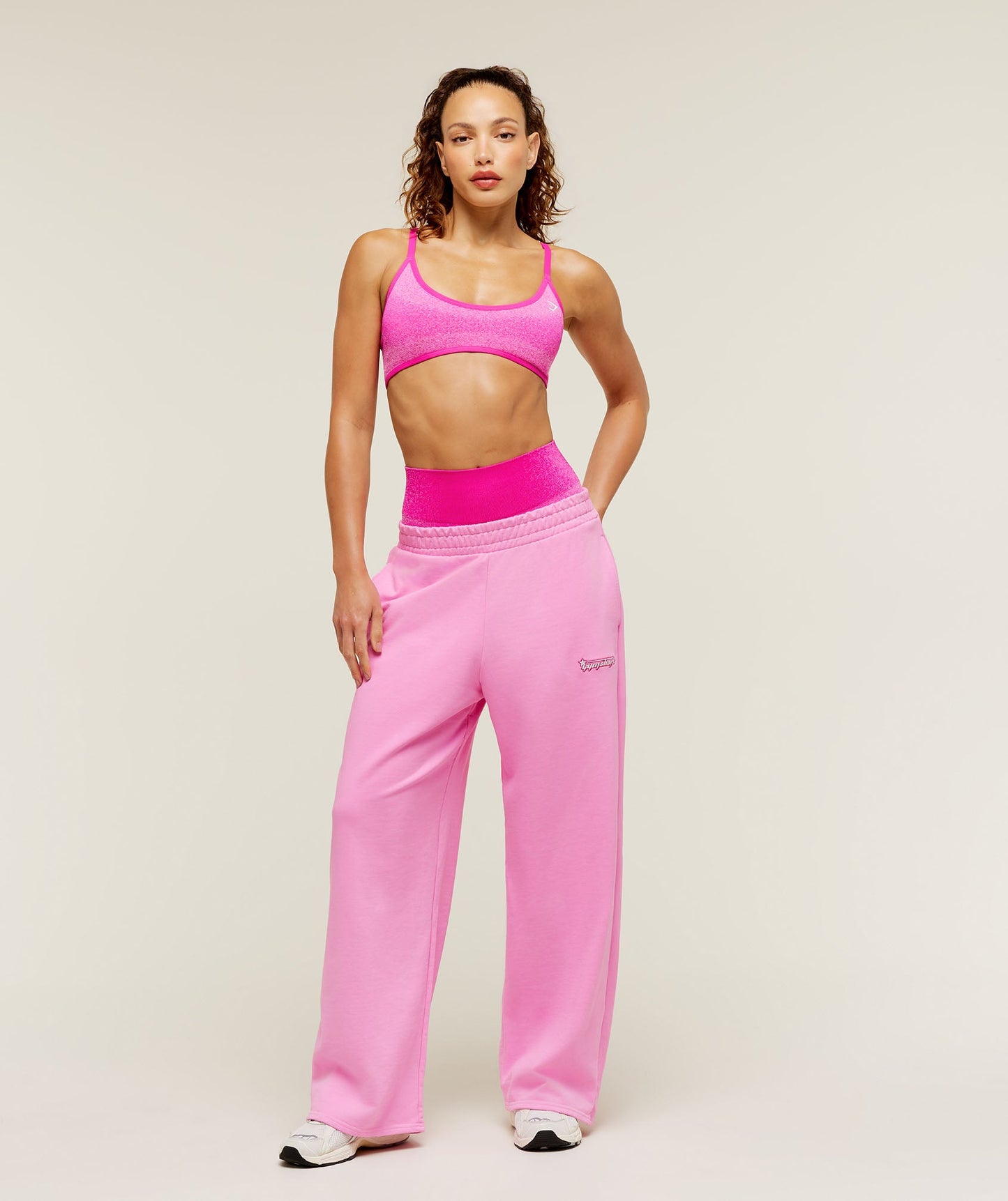 Script Embroidery Wide Leg Pants - US 8819