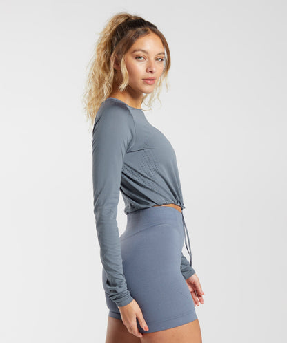 Sweat Seamless Long Sleeve Crop Top - US 9590