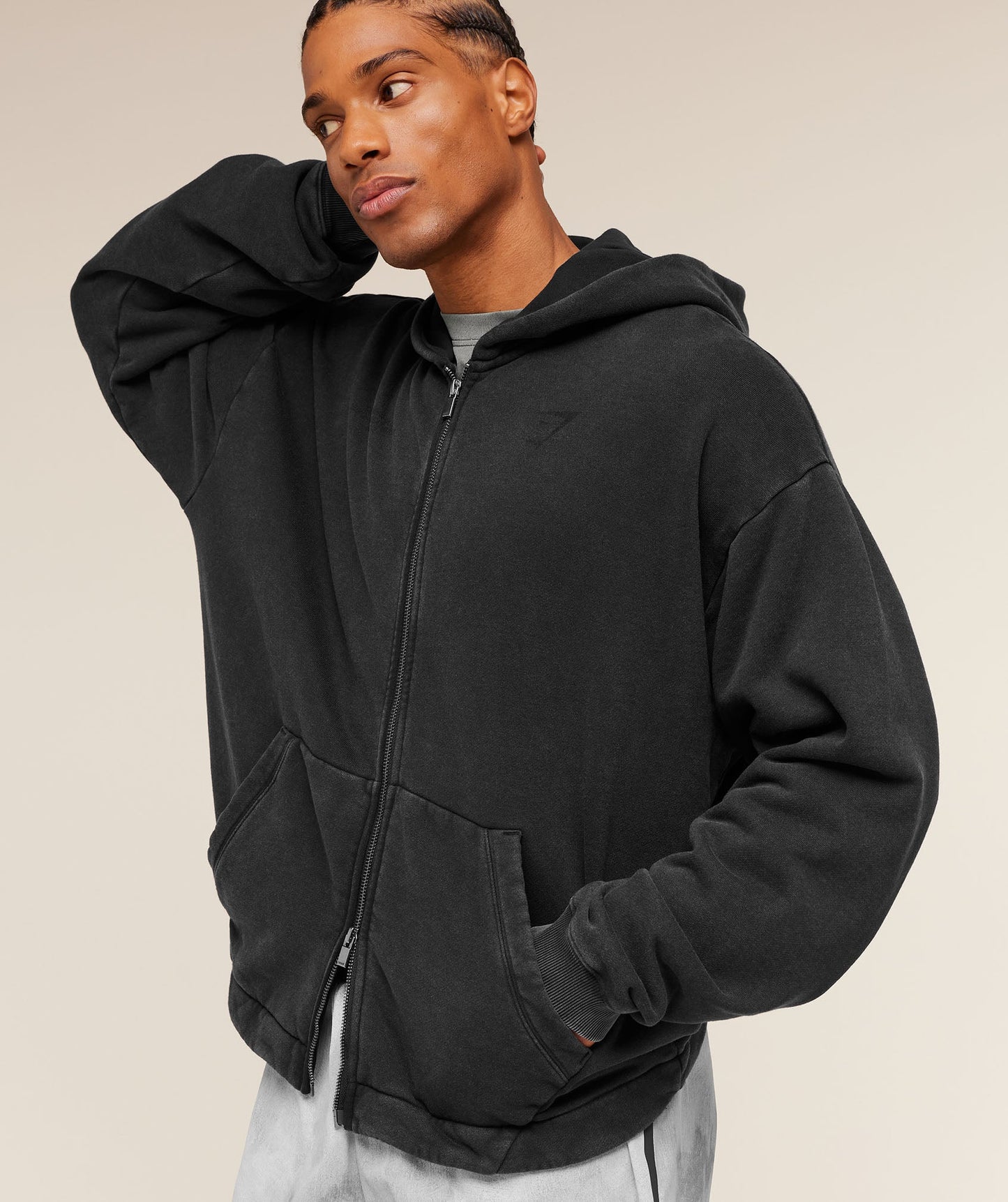 Conditioning Club Washed Zip Through Hoodie - US 2883