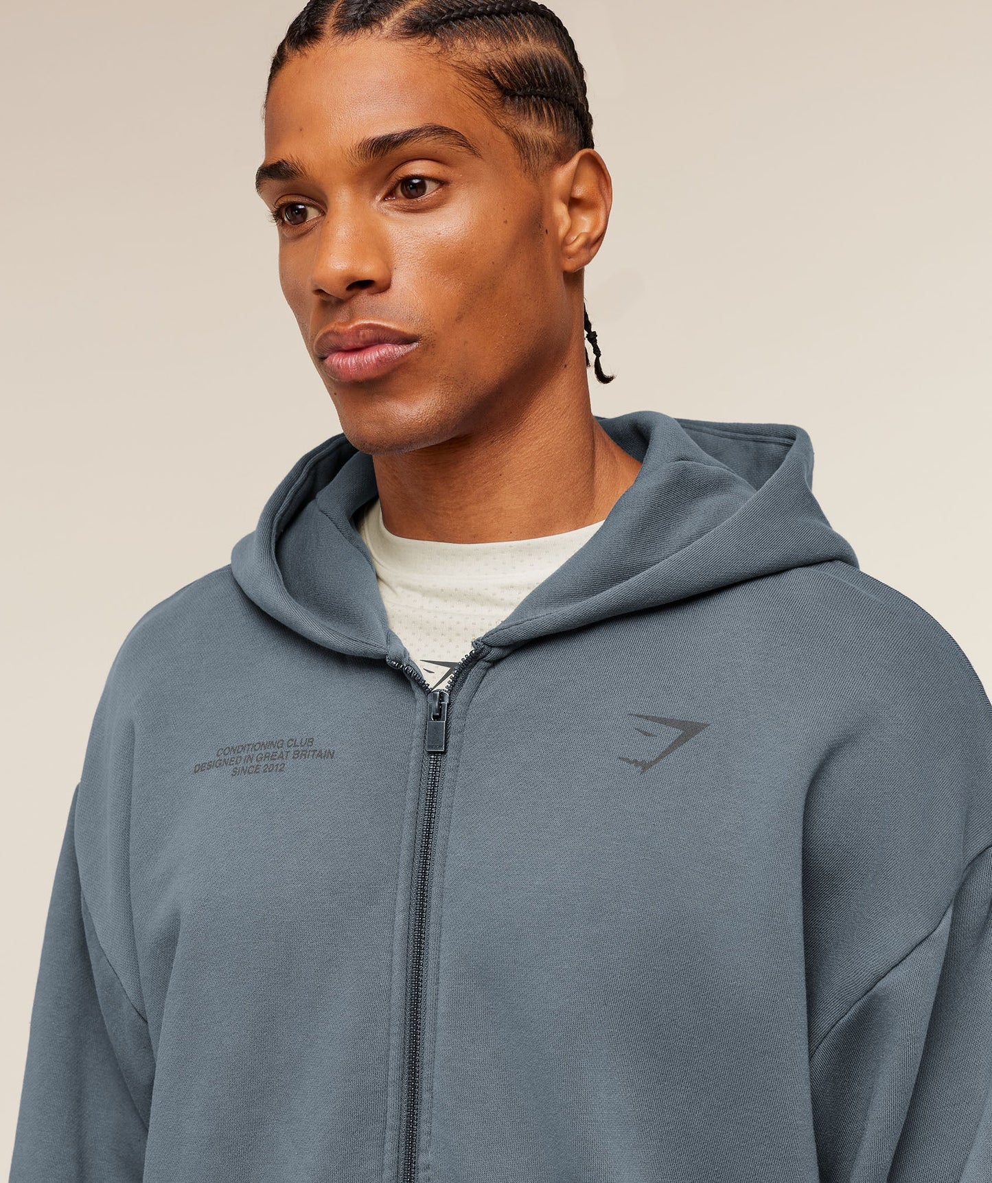 Conditioning Club Washed Zip Through Hoodie - US 4296