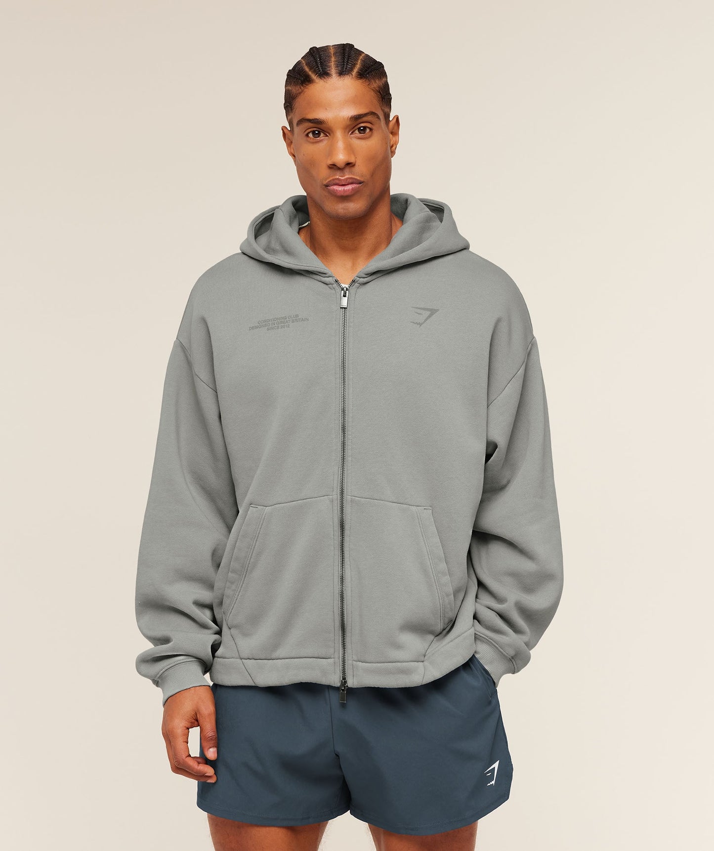 Conditioning Club Washed Zip Through Hoodie - US 1778