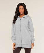 Covered Longline Zip Up Hoodie - US 6977
