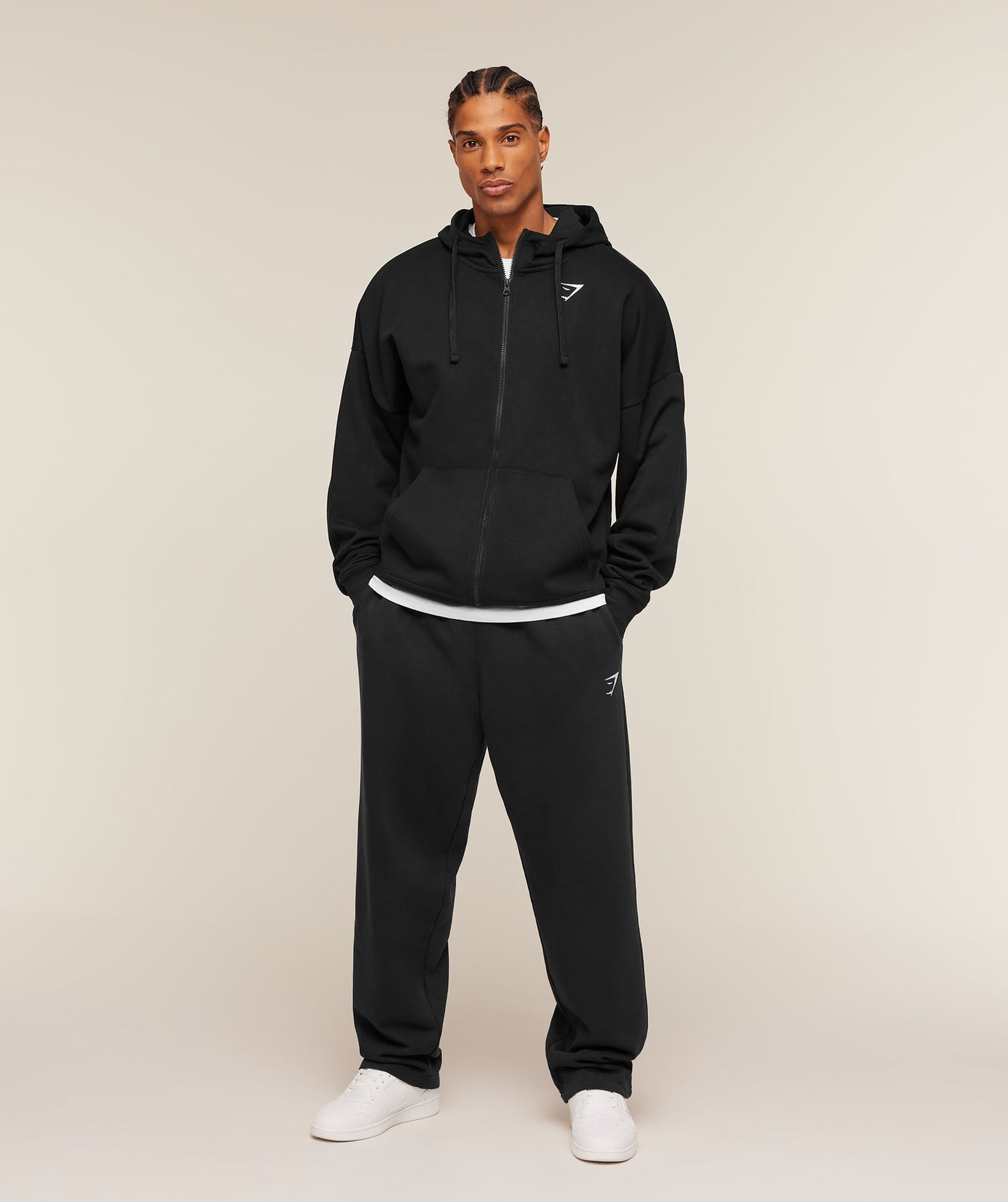 Crest Oversized Zip Up Hoodie - US 9473