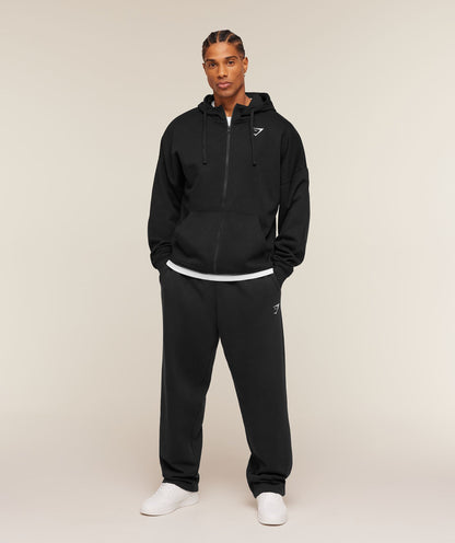 Crest Oversized Zip Up Hoodie - US 9473