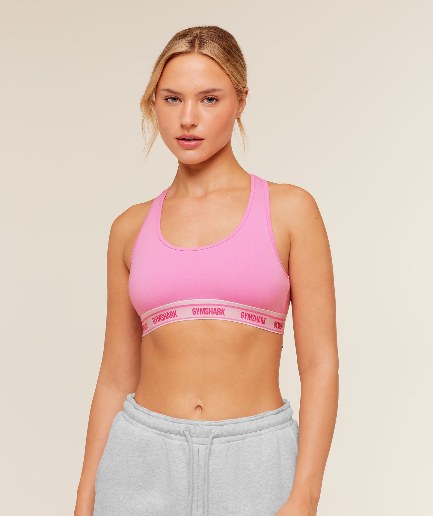 Elastic Branded Racerback Cotton Bralette - US 8711
