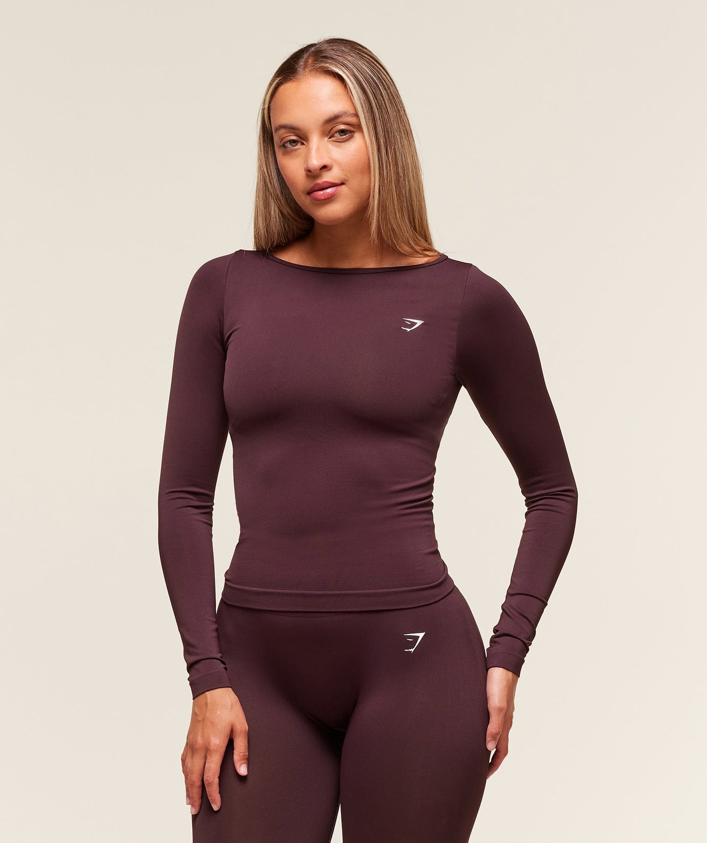 Everyday Seamless Wide Neck Long Sleeve Top - US 4947