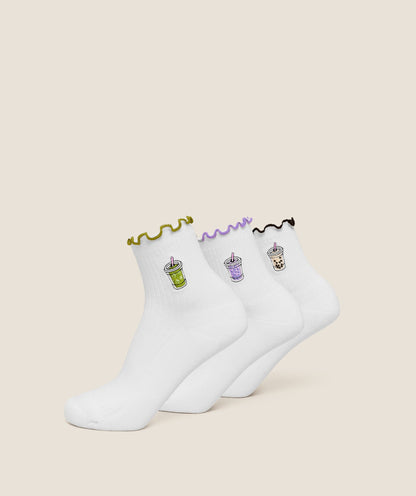 Hydration Graphic Midi Frill Socks 3pk - US 2547