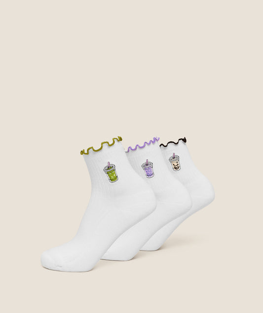 Hydration Graphic Midi Frill Socks 3pk - US 2547