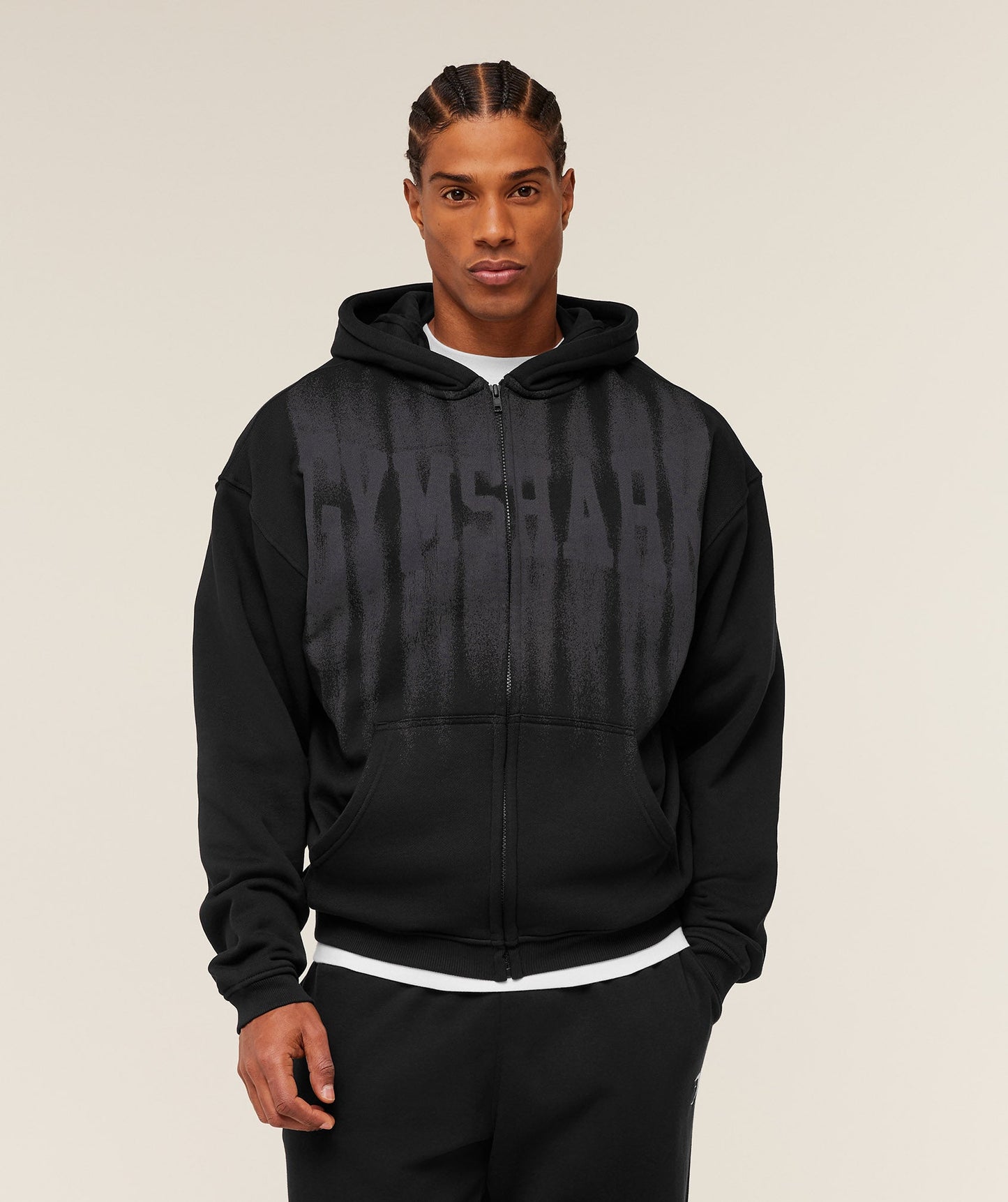 Fade Graphic Zip Through Hoodie - US 7942