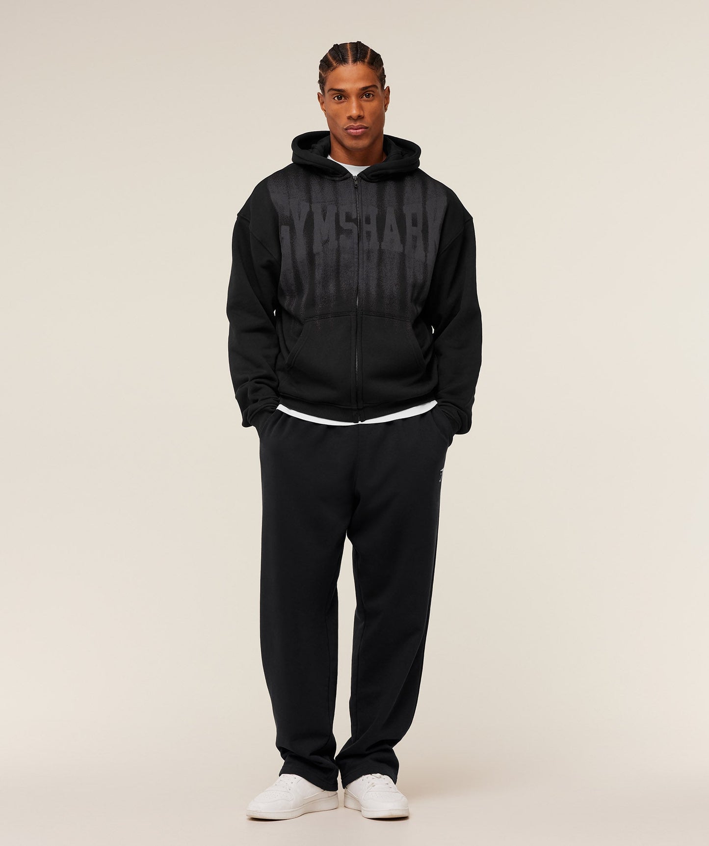 Fade Graphic Zip Through Hoodie - US 2536
