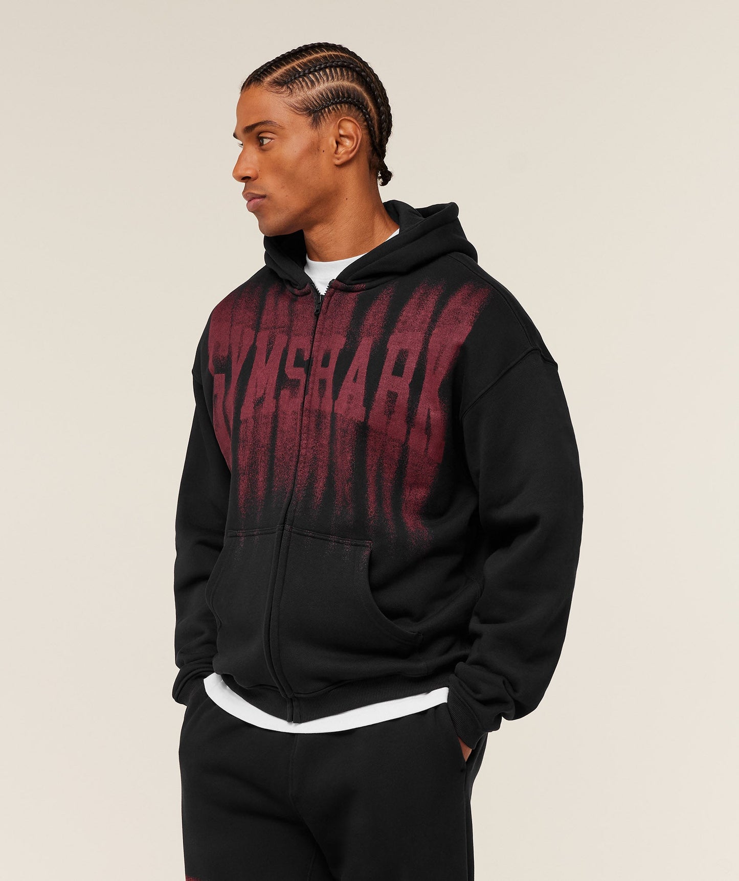 Fade Graphic Zip Through Hoodie - US 7942