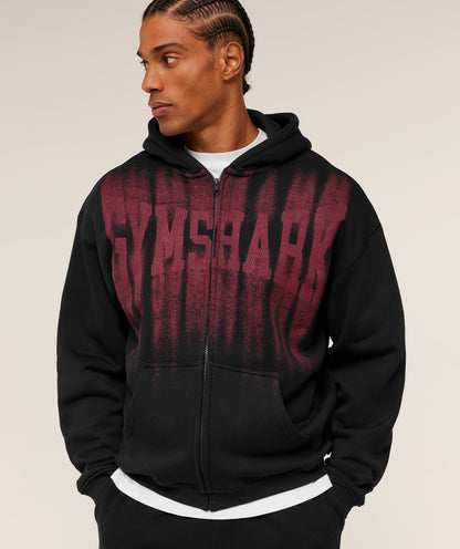 Fade Graphic Zip Through Hoodie - US 7942