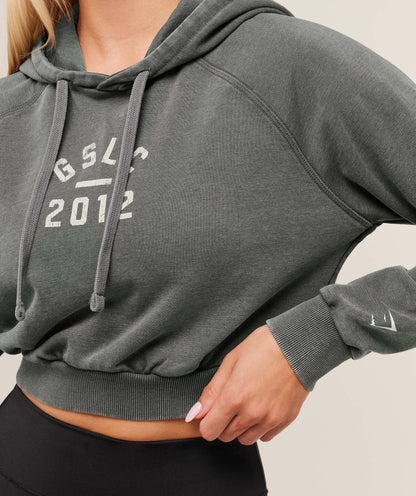 Lifting Club 2012 Graphic Cropped Hoodie - US 4843