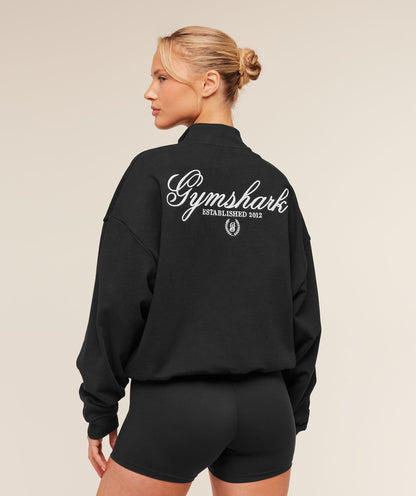 Script Embroidery Oversized Zip Through - US 4292