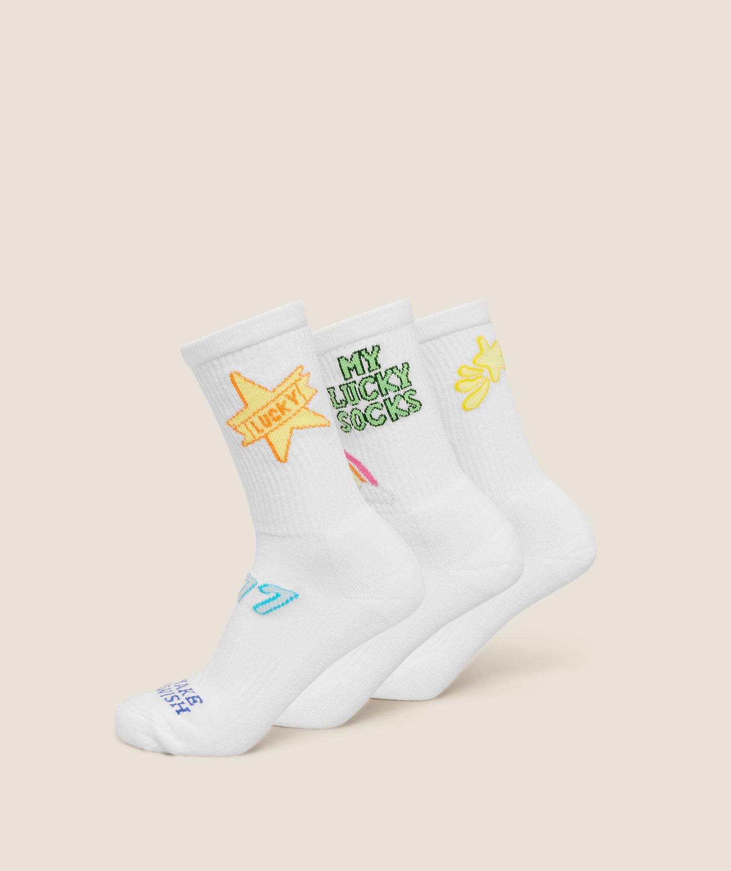 Lucky Graphic Crew Socks 3pk - US 2978