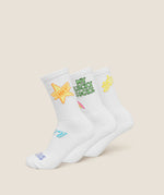 Lucky Graphic Crew Socks 3pk - US 2978