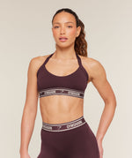 Light Support Halter Neck Logo Sports Bra - US 7768