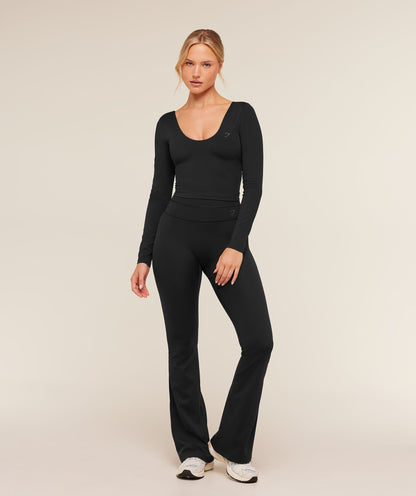 Crossover Back Flared Leggings - US 0681