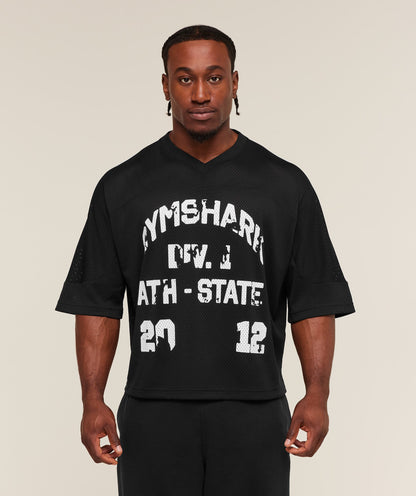 Graphic Mesh Oversized T-Shirt - US 8761