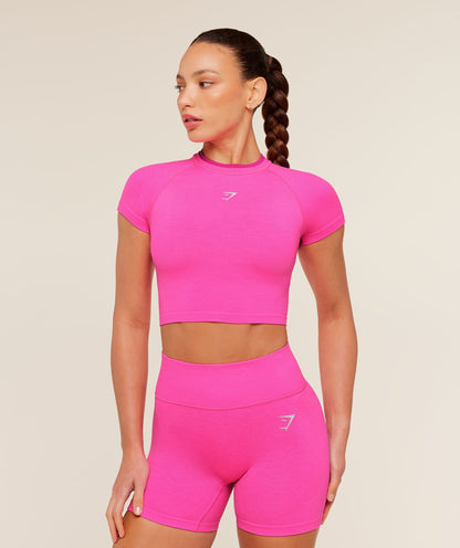 Interval Seamless Short Sleeve Crop Top - US 6400