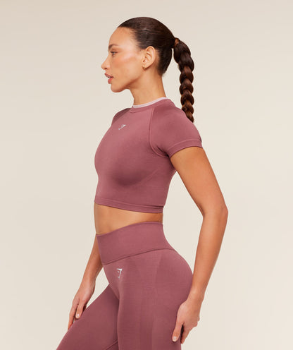 Interval Seamless Short Sleeve Crop Top - US 6799
